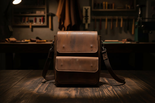Véra Strand - Hakiki Deri El Yapımı Postacı Çantası