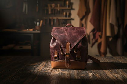 Véra / Origin - Hakiki Deri Büzgülü Sırt Çantası