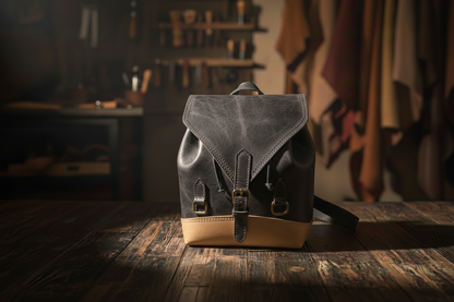 Véra / Origin - Hakiki Deri Büzgülü Sırt Çantası