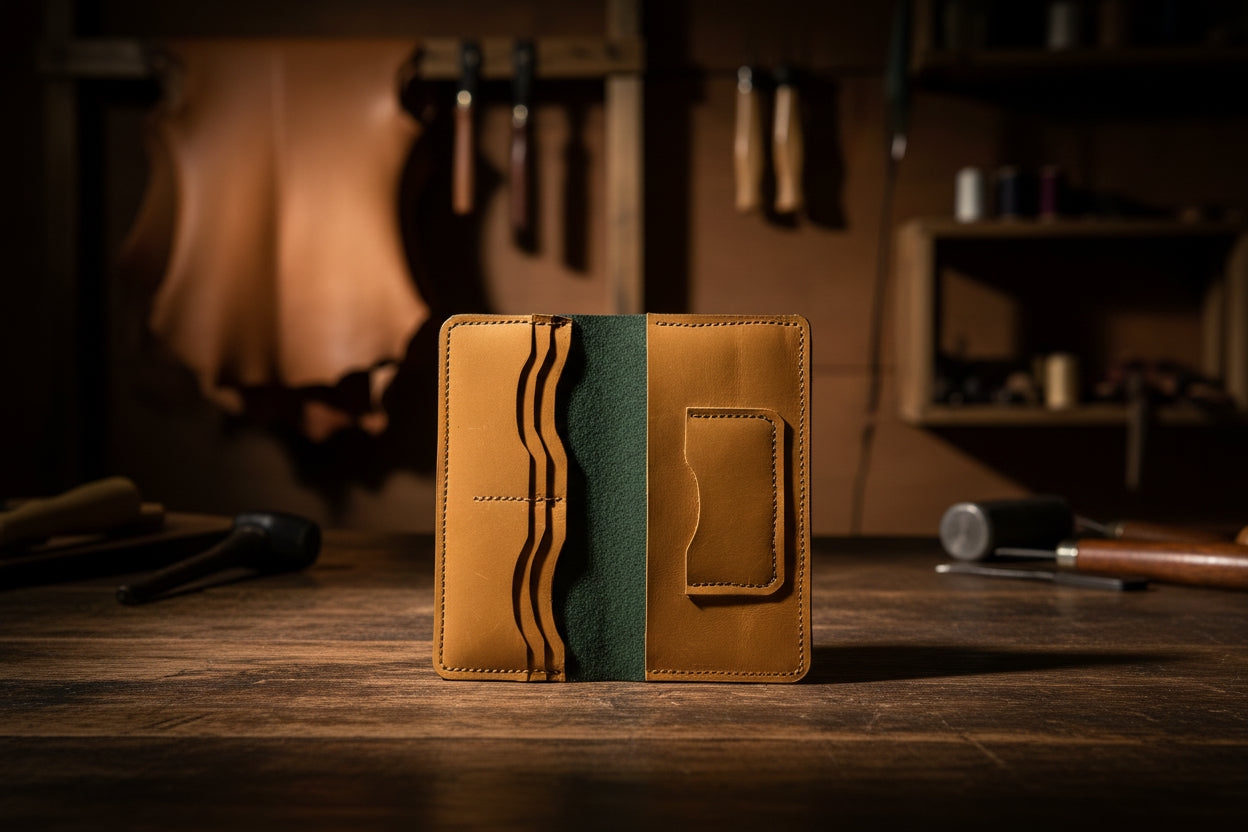 Deri cüzdan iç bölmeleri - kart yuvaları ve nakit para bölmesi